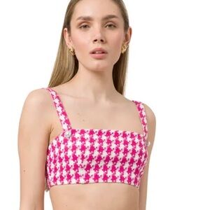 ✨WAYF Fuchsia Houndstooth Crop Tank Size L